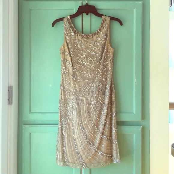 Adrianna Papell | Dresses | Adrianna Papell Beaded Evening Cocktail Dress  Sz 4